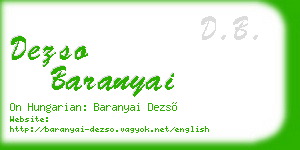 dezso baranyai business card